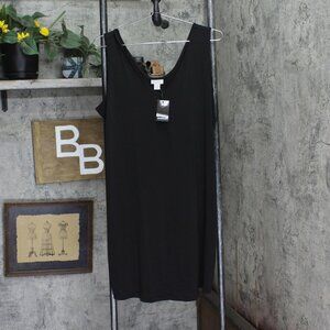 Avenue Womens Plus Size Two Way Essential Slip Dress Black 16W